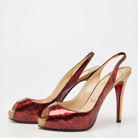 Christian Louboutin Two Tone Slingbacks - Picture 1 of 14